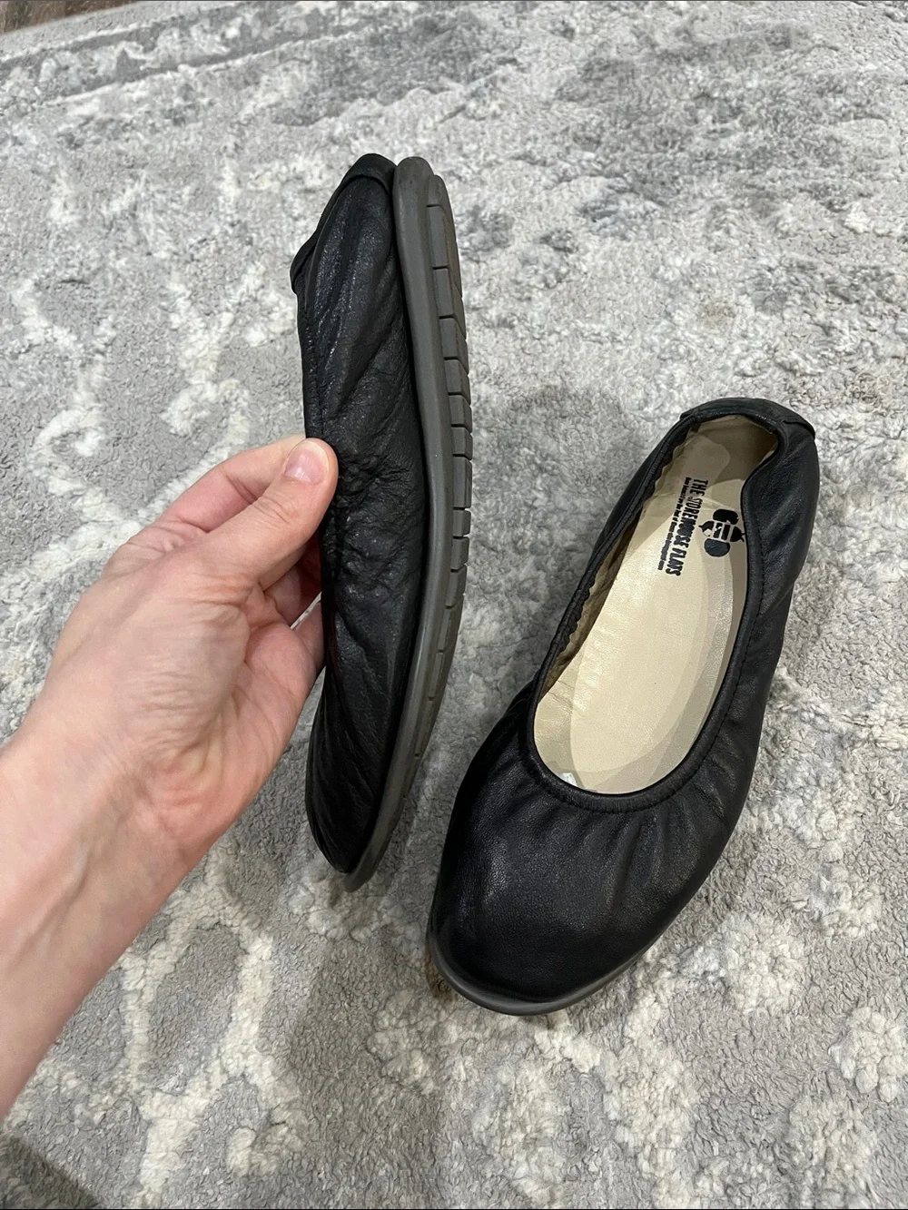The Storehouse Black Flex Leather Flats-size 8